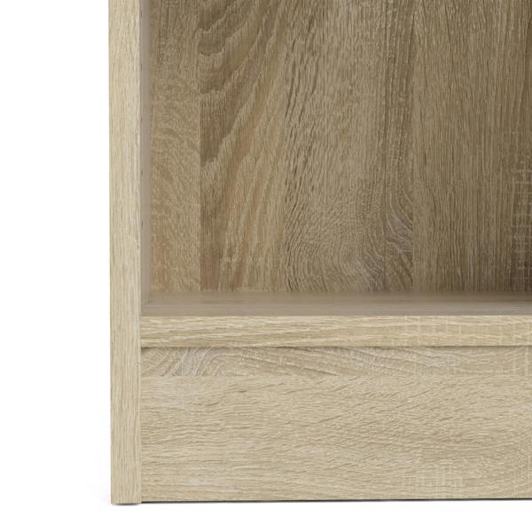 Furniture To Go Basic Low Narrow Display Cabinet in Oak (2 Shelves) with Glass  Oak Door
