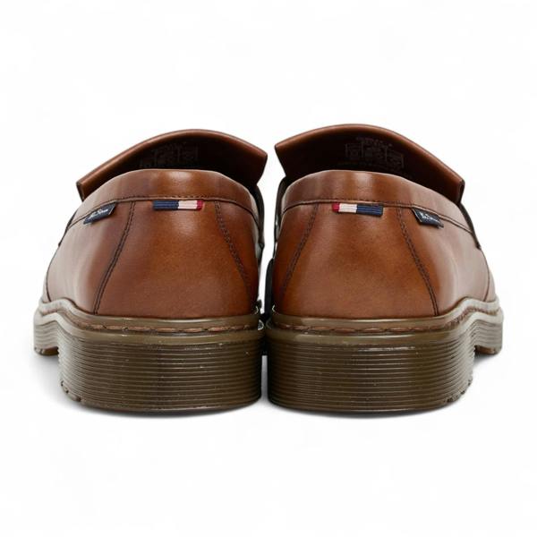 Ben Sherman Men's Tan Brown Leather Chunky Sole Tassel Loafer Shoes