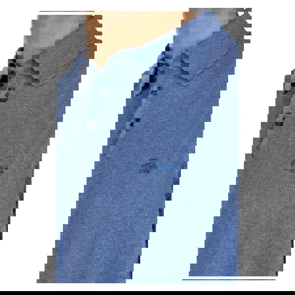 Raging Bull Mens Knitted Short-Sleeved Polo Shirt - Chambray - 