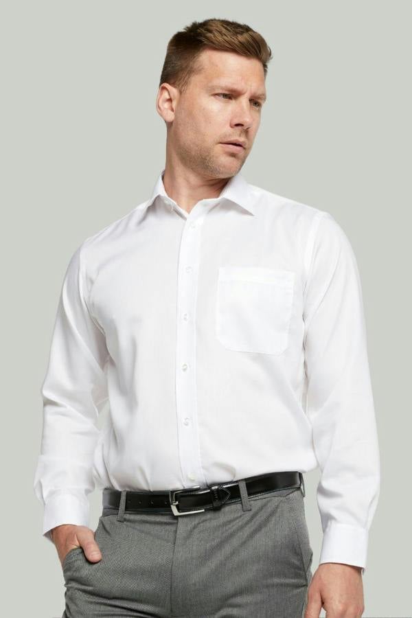 White Long Sleeve Cotton Rich Non-Iron Shirt