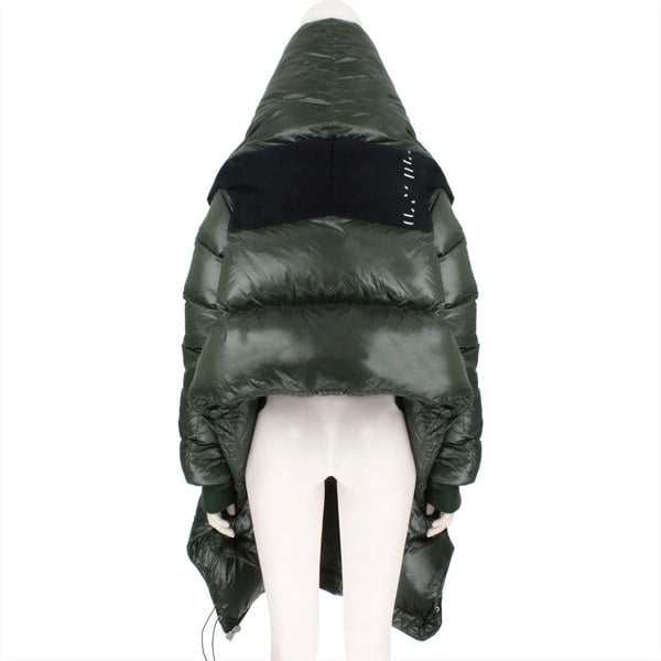 Ben Taverniti Unravel Project jacket<br>A wrapped down jacket in khaki green with contrasting black banding