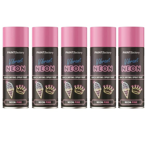 Paint Factory 5X  Neon Pink Spray Paint 400ml