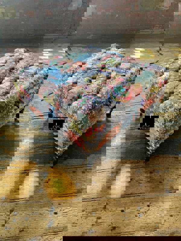 PREMIUM Ottoman storage square Demask multicolour - ISTOOLS