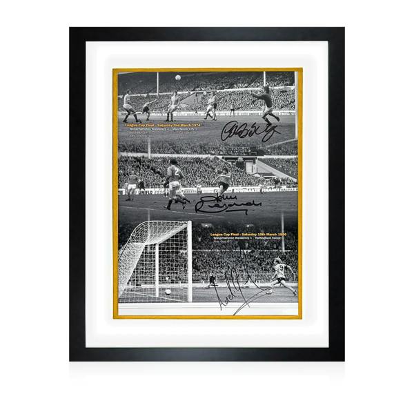 Kenny Hibbitt, John Richards & Andy Gray Signed Wolverhampton Wanderers Deluxe Mount Frame