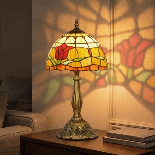 HOMCOM Antique Table Lamp, for Bedroom Bedside, Bulb not Included