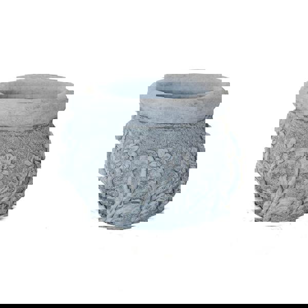 Dahlia Design Stone Cast Garden Plant Pot