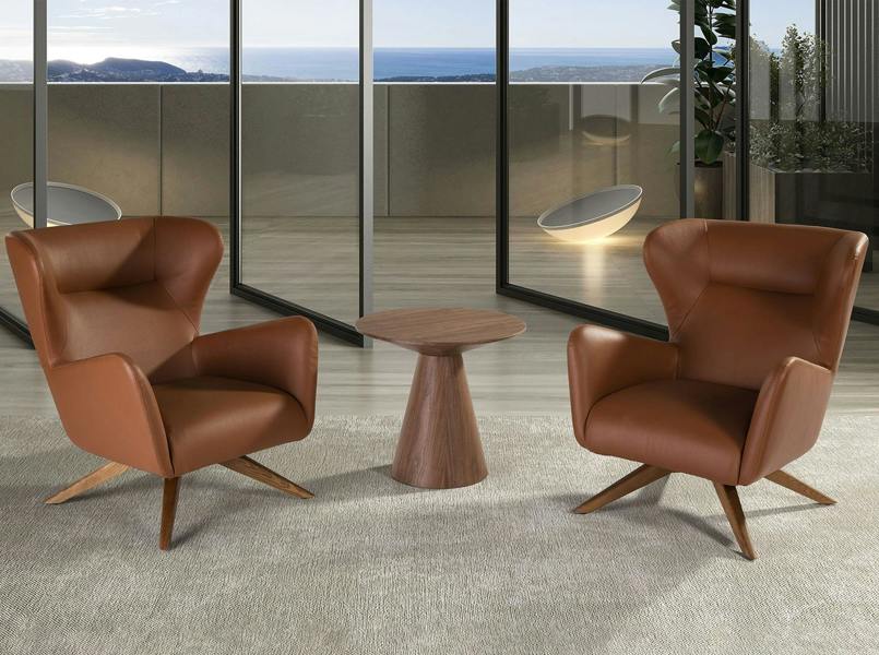 Angel Cerdá Brown Leatherette Swivel Armchair 5038