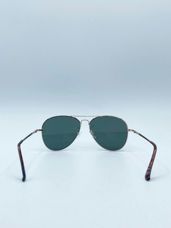 SVNX Gold Frame Aviators with Khaki Lenses
