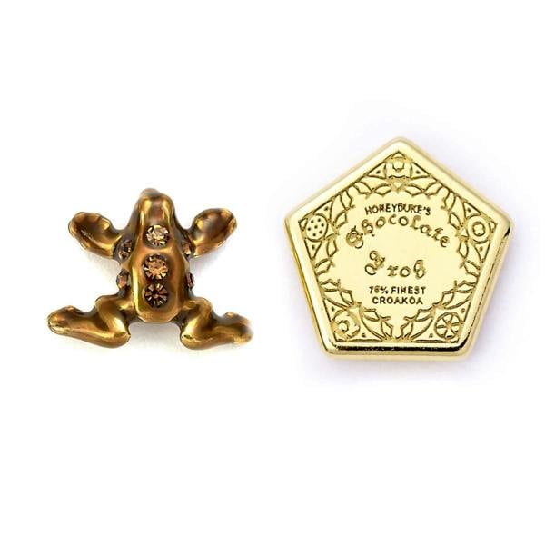 Harry Potter sterling silver chocolate Frog stud earrings with crystal Elements 