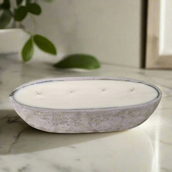 Ralph’s Orchard Multi Wick Concrete Oval Loaf Bowl Candle