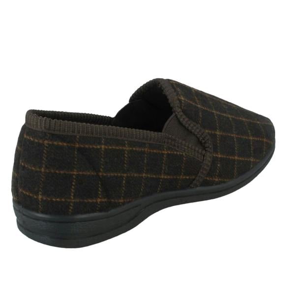 Spot On Mens Spot On Checked Upper Gusset Slipper Jaydon
