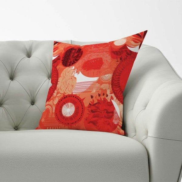 Warren Reed Abstract Red Sun pattern Cushions