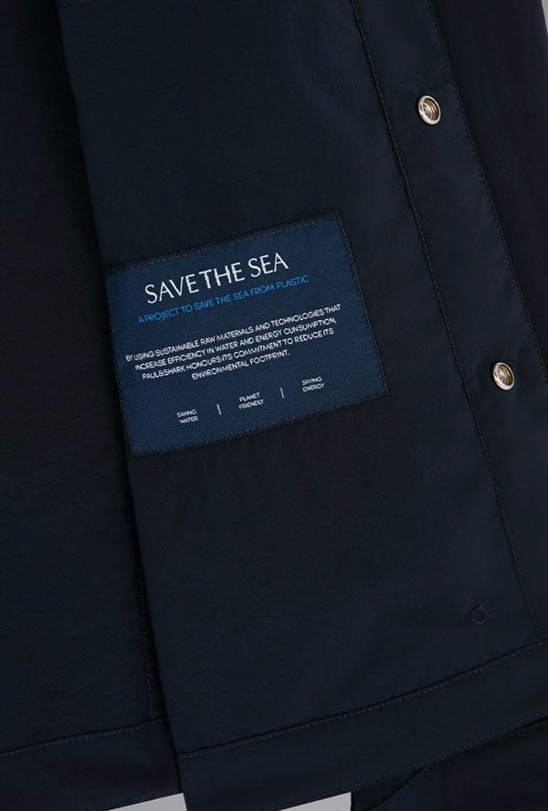 Paul & Shark Men's Garment Dyed Stretch Econyl® Nylon Shacket - Navy