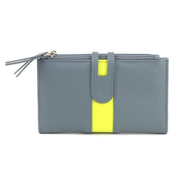 Eastern Counties Leather Womens/Ladies Ottilie Leather Purse - Grey/Citrus - 