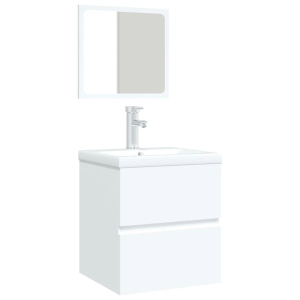 Berkfield Bathroom Sink Cabinet with Basin and Mirror White