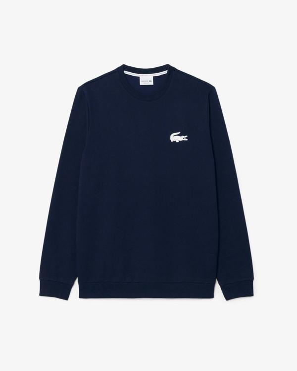 Lacoste Fleece Mens Lounge Hoodie - Navy Blue/White 525 | CHO | Designer Mens Hoodies