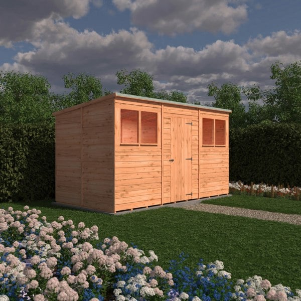 Shire Overlap 12x6 single door pent shed