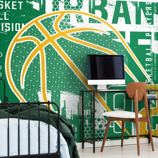 Origin Murals Modern Basketball - Green