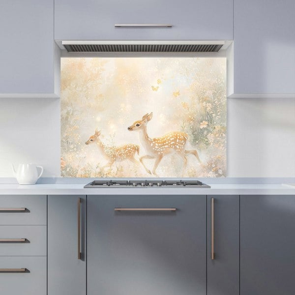 Warren Reed Baby Deer Glass Kitchen Splashback - 00018