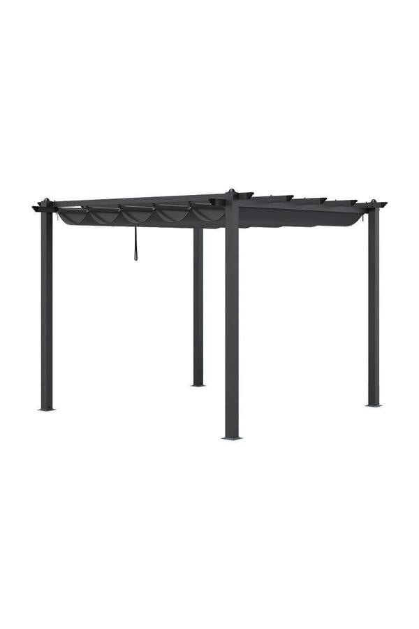 Living and Home 10x10ft Grey Outdoor Aluminum Pergola for Patio Deck