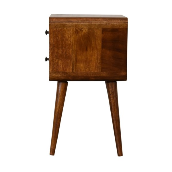 Artisan Furniture Solid Wood Mini Chestnut Curved Bedside