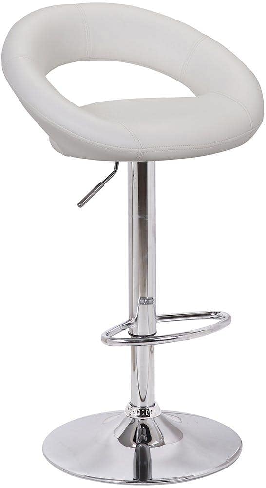 Lamboro Sorrento Kitchen Bar Stool, Adjustable Height, Home Bar & Breakfast Barstool, White