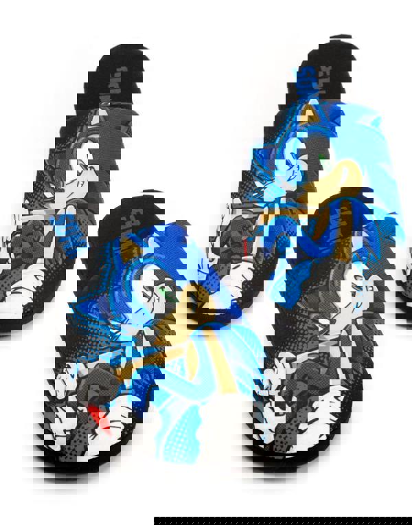 Sonic the Hedgehog Mens Black Sonic Mule Slippers