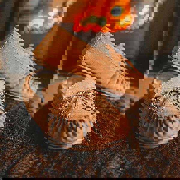 Nordvek Womens Sheepskin Suede Moccasin Slippers