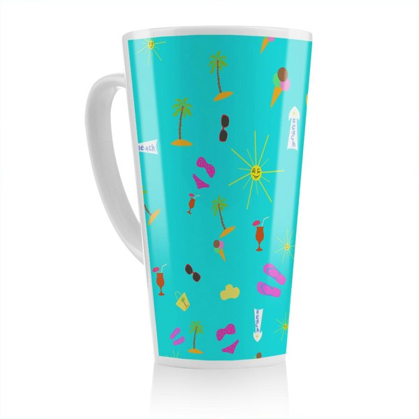 Benjamin Tate Design Beach Cartoons Latte Mug
