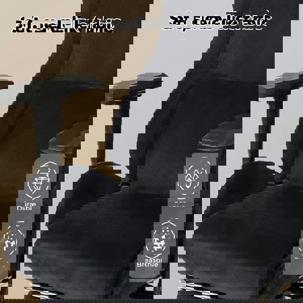 Levede Office Desk Chair Gaming Recliner Adjustable Height with Footrest Black