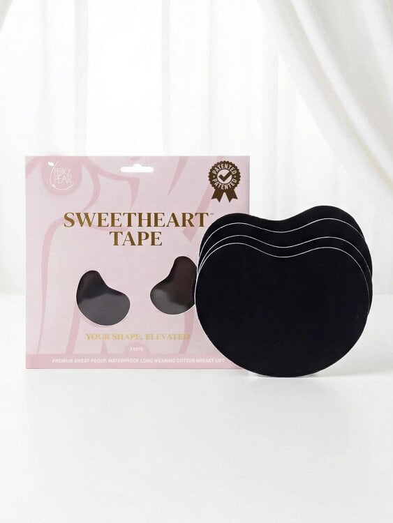 Perky Pear Sweetheart Strapless Boob Tape-BLACK-A-F Cups