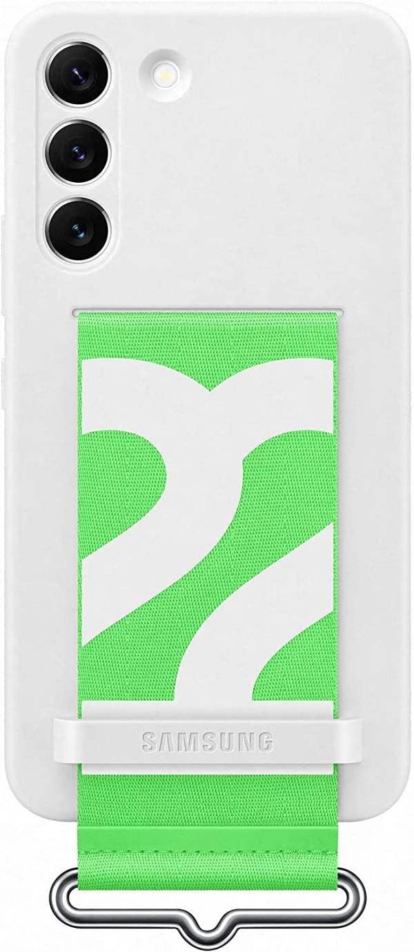 Samsung Galaxy S22 Silicone Cover with Strap White - EF-GS901TWEGWW