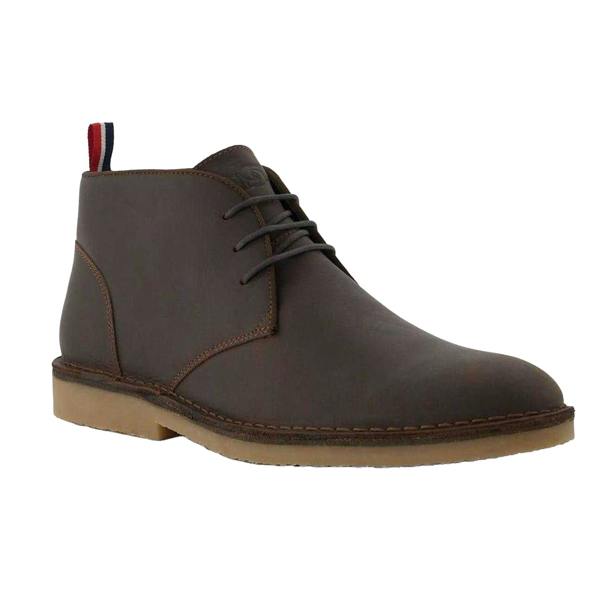 Dune London Mens Suede Contrast Sole Desert Boots - Brown - 