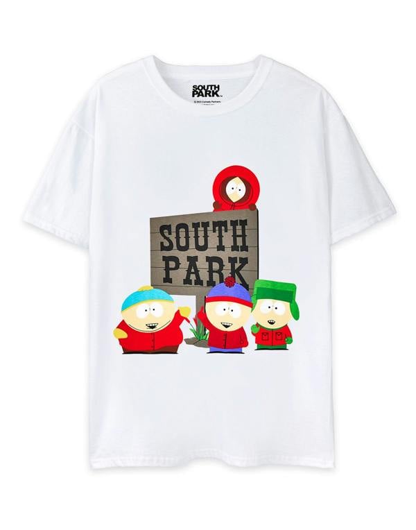 South Park Mens Black Front Character Top and All Over Print Bottoms Short Sleeve Long Leg Pyjama Set