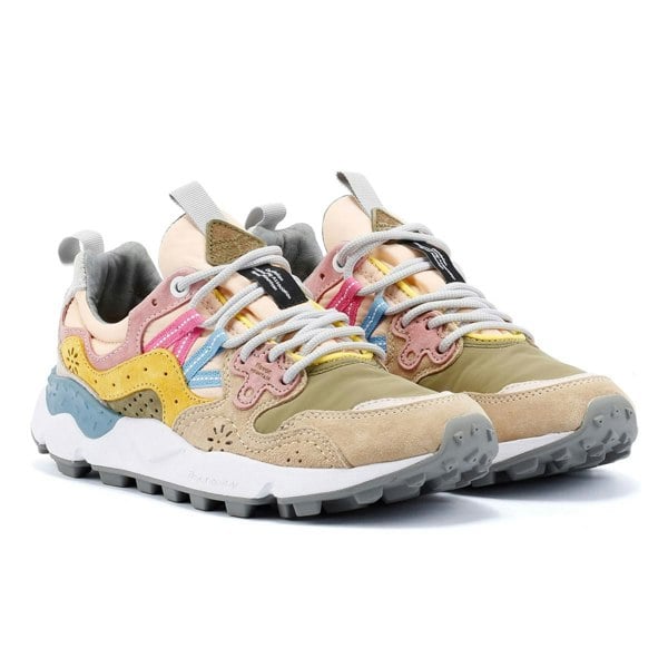 Flower Mountain Yamano 3 Women's Trainers - Khaki/Pink