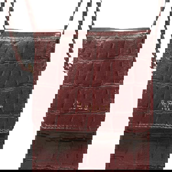 Assots London 'TRACY' Red Croc Real Leather Crossbody Phone Bag