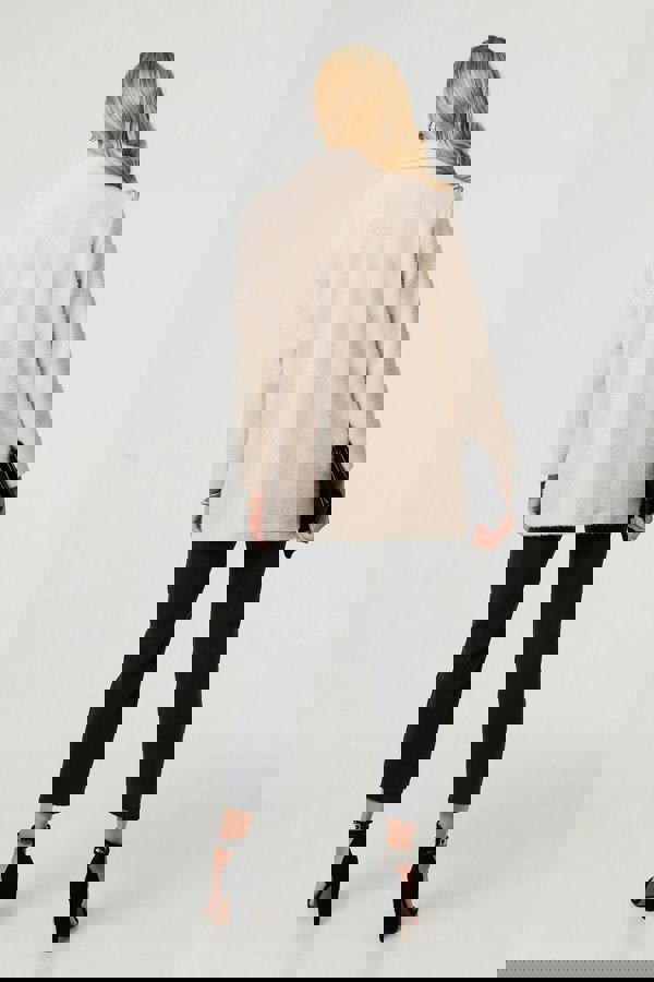 Beige | Soft Texture Pocket Detail Blazer Jacket
