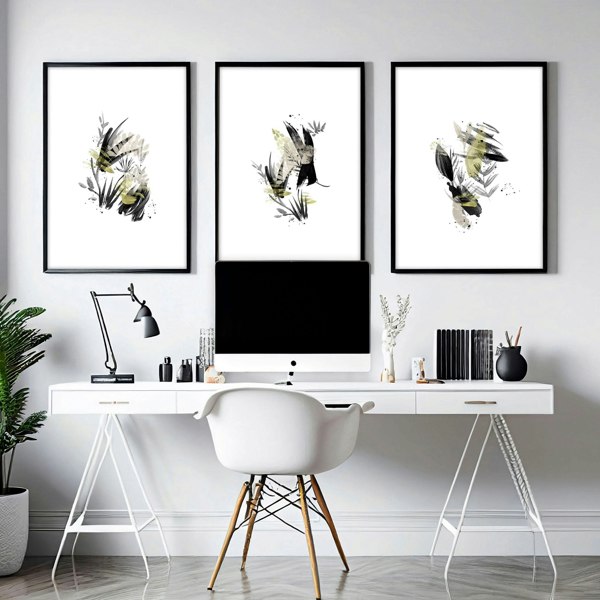 Wall pictures for office | set of 3 wall art prints