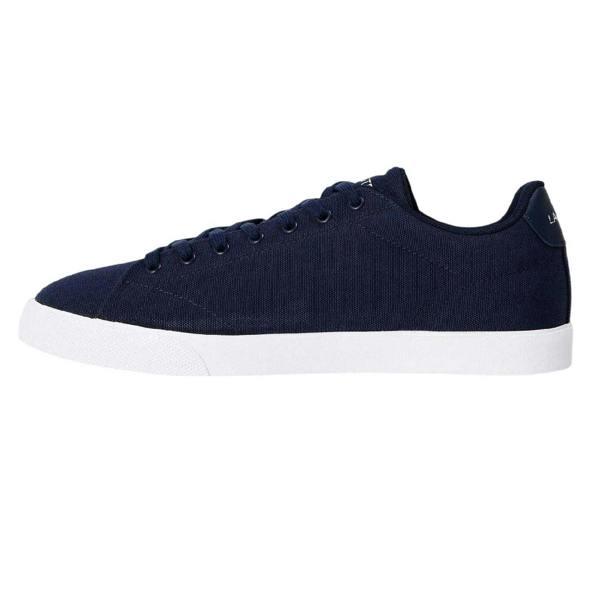 Lacoste Mens Lerond Canvas Low Flat Trainers - Navy/White - 
