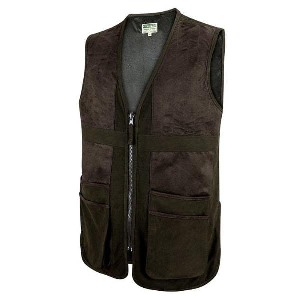 Hoggs of Fife Struther vest in dark olive with reinforced shoulders and pockets