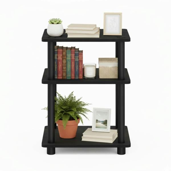 WALPLUS Compact Turn-N-Tube Easy Assembly Multipurpose Shelf, Blackwood for Small Spaces