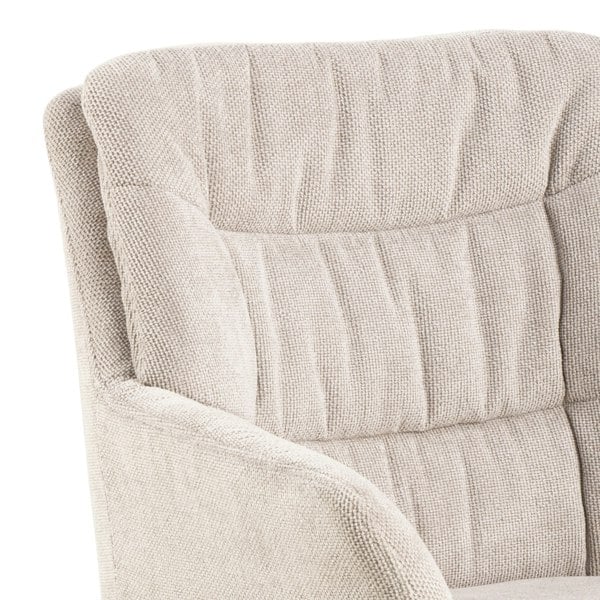 Furniture To Go Alonso Swivel Cream Dining Chair with Armrest Set of 2
