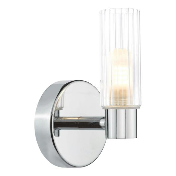 Pagazzi Lighting Hannah Polished Chrome & Glass Bathroom Wall Light