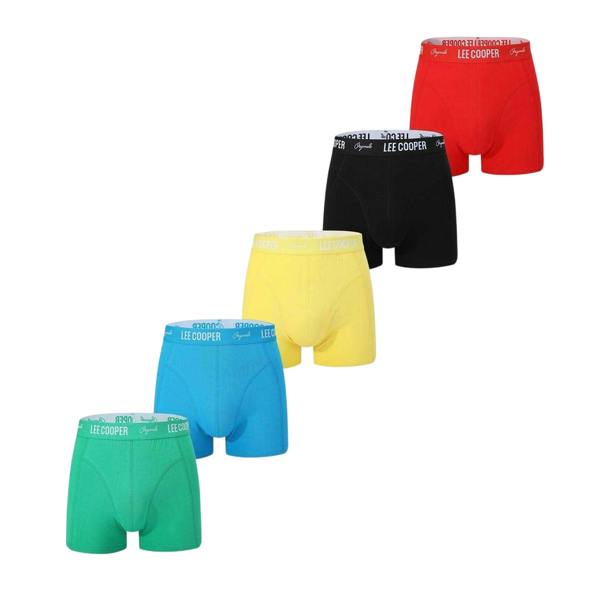 Lee Cooper Mens Cooper Essential Boxer Shorts (Pack of 5) - Black/Navy/Grey Marl - 
