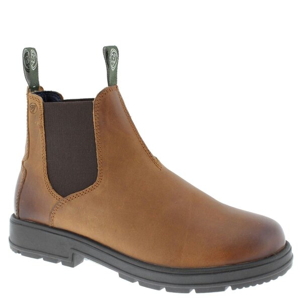 Frank James Braunton Greasy Brown Mens Chelsea Pull On Boots - Cognac