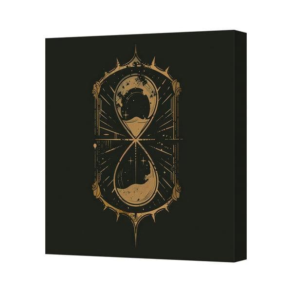 Benjamin Tate Design Contemporary Gold Tone Canvas Art Print on Deep Wooden Frame UK Handmade