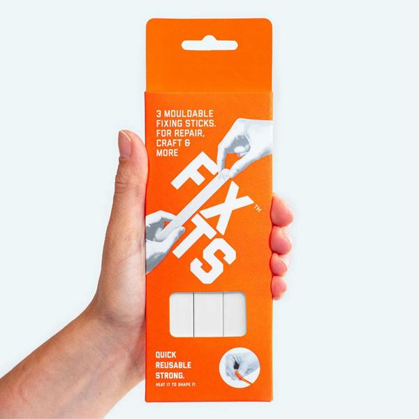 FixIts Pack of 3 Mouldable Fixing Sticks (Reusable Fixing Putty) - white