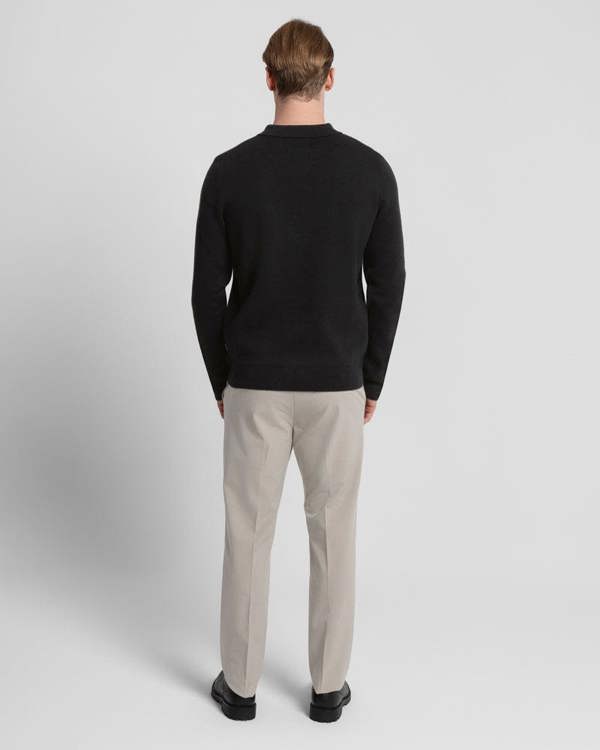 Steel & Jelly Heavy Milano Knit Long Sleeve Polo Shirt