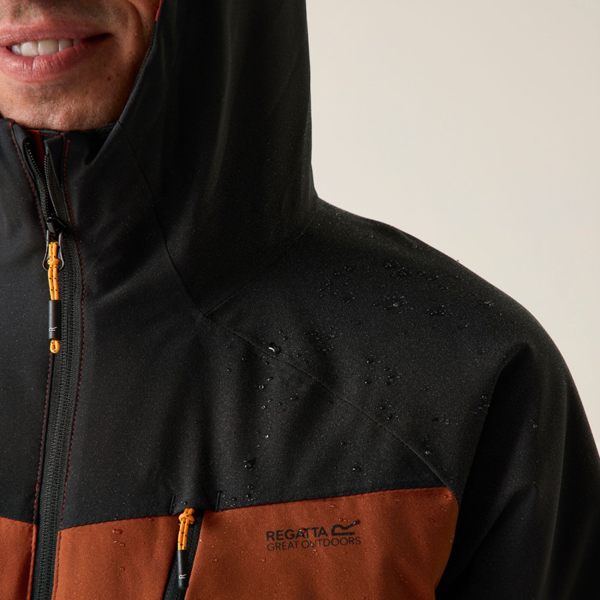 Regatta Mens Highton Two Tone Waterproof Stretch Insulated Jacket - Burnt Henna/Black