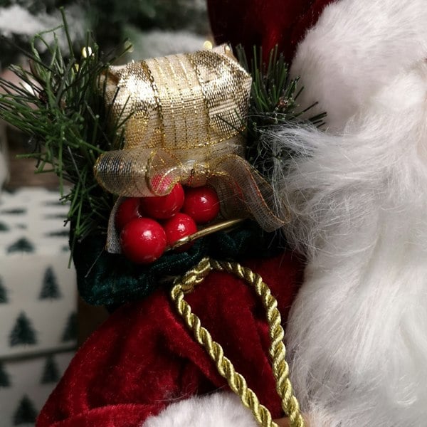 Samuel Alexander 40cm Red Standing Santa with Gift Sack Christmas Indoor Decoration